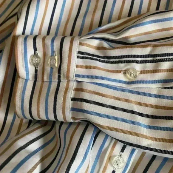 Tabi petite, 100% cotton, Wrinkle Resistant Striped  Button Down Shirt, NWOT - Picture 4 of 6